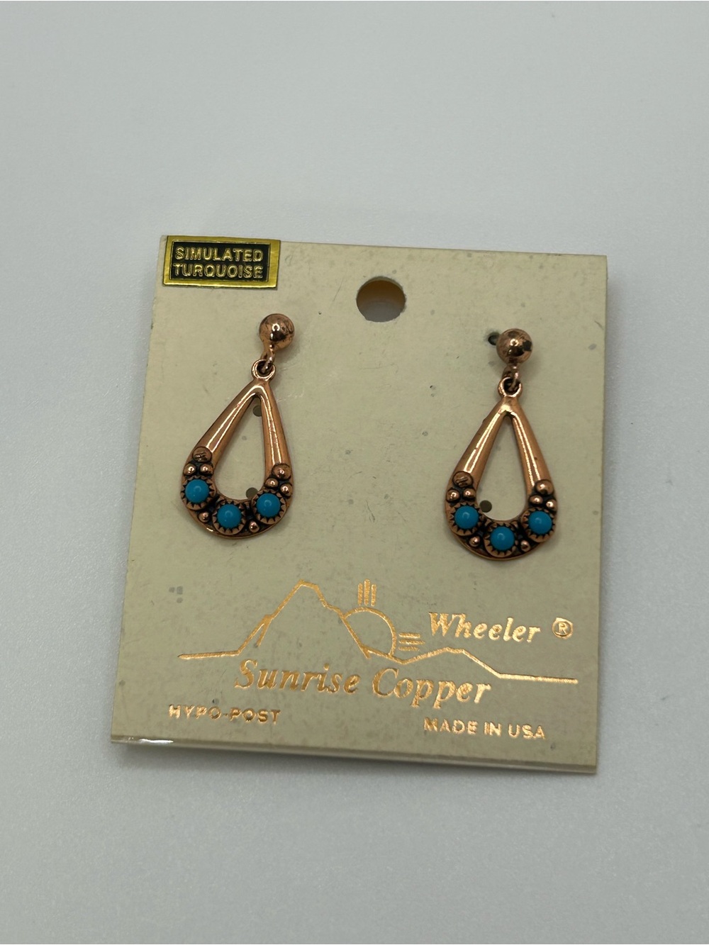 Simulated Turquoise Drop Earrings - Turquoise